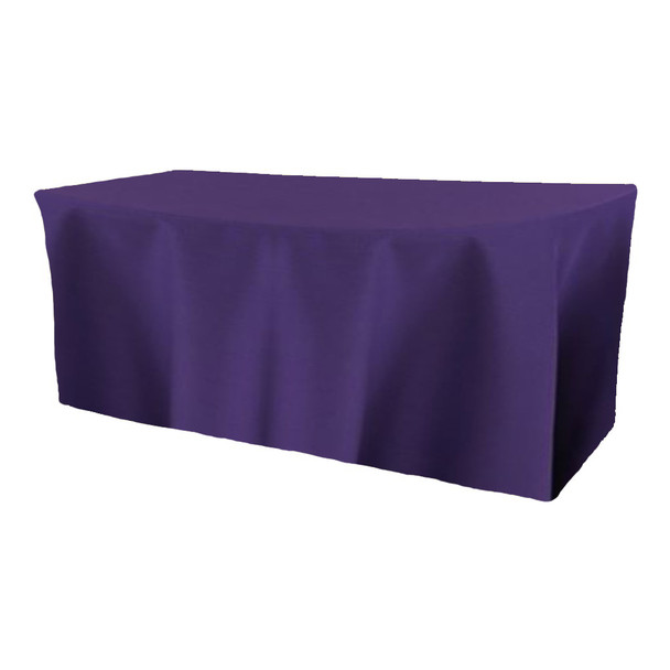 Solid Polyester Fitted Table Box Linen-Purple