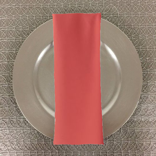 Dozen (12-pack) Spun Polyester Table Napkins-Coral