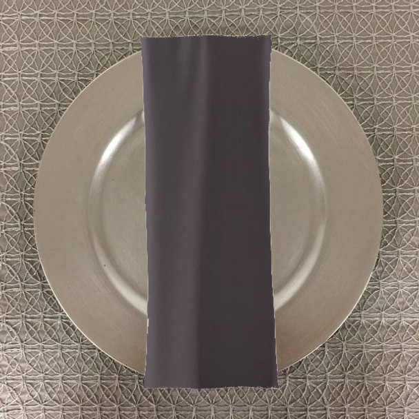 Dozen (12-pack) Spun Polyester Table Napkins-Charcoal