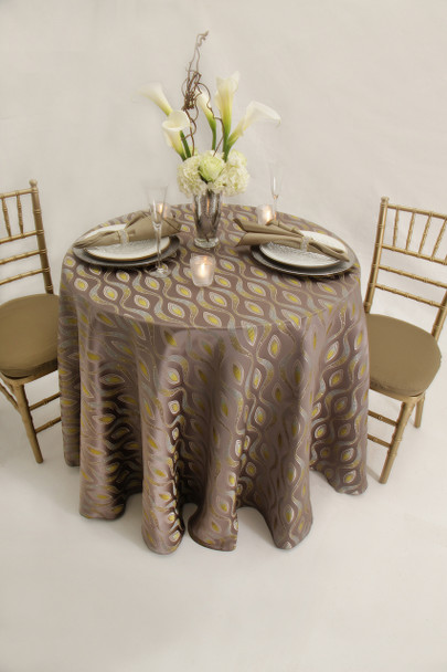 Eclectic Art Deco Jacquard Tablecloth Linen
