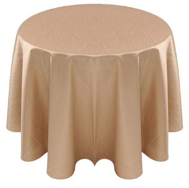 Faux Dupioni Polyester Based Tablecloth Linen-Cognac Caprice
