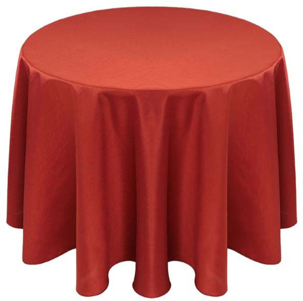 Faux Dupioni Polyester Based Tablecloth Linen-Burnt Orange