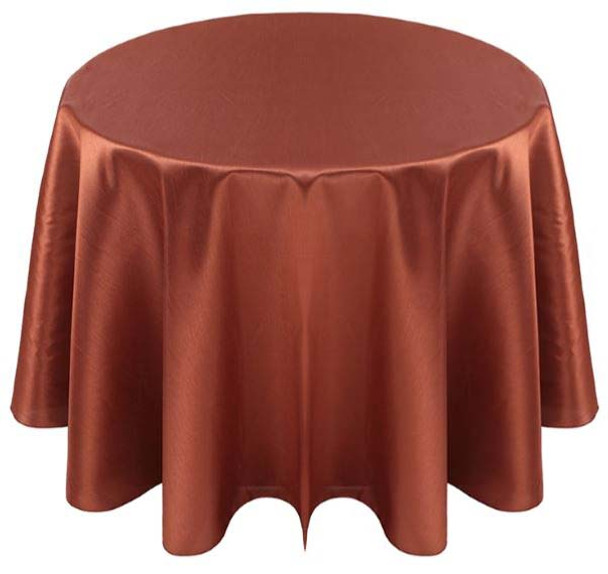 Faux Dupioni Polyester Based Tablecloth Linen-Copper