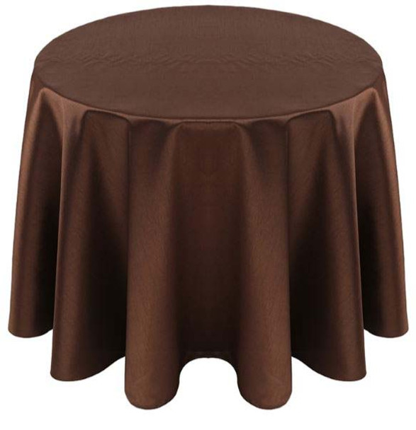 Faux Dupioni Polyester Based Tablecloth Linen-Brown
