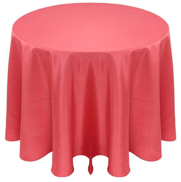 Faux Dupioni Polyester Based Tablecloth Linen-Coral