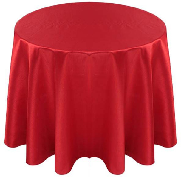 Faux Dupioni Polyester Based Tablecloth Linen-Red