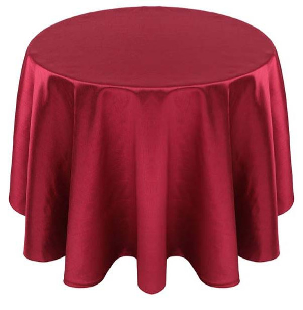 Faux Dupioni Polyester Based Tablecloth Linen-Burgundy