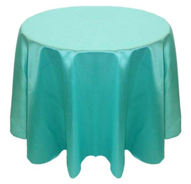 Faux Dupioni Polyester Based Tablecloth Linen-Aqua