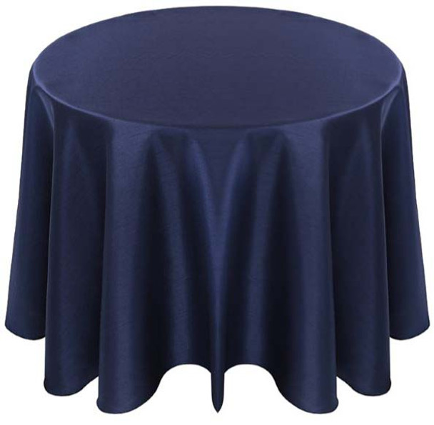 Faux Dupioni Polyester Based Tablecloth Linen-Navy