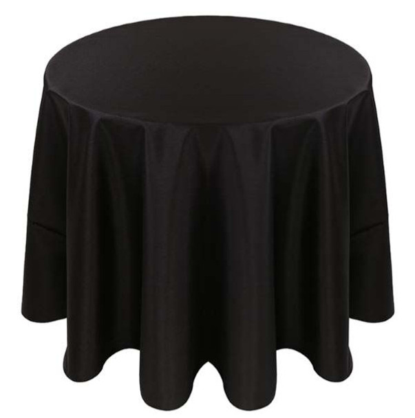 Faux Dupioni Polyester Based Tablecloth Linen-Black