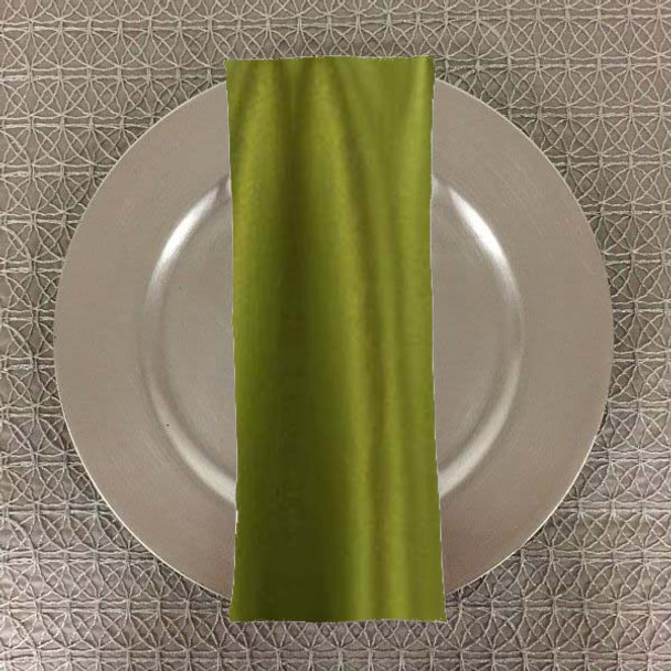 Dozen (12-Pack) Faux Dupioni Polyester Based Table Napkins-Chartreuse
