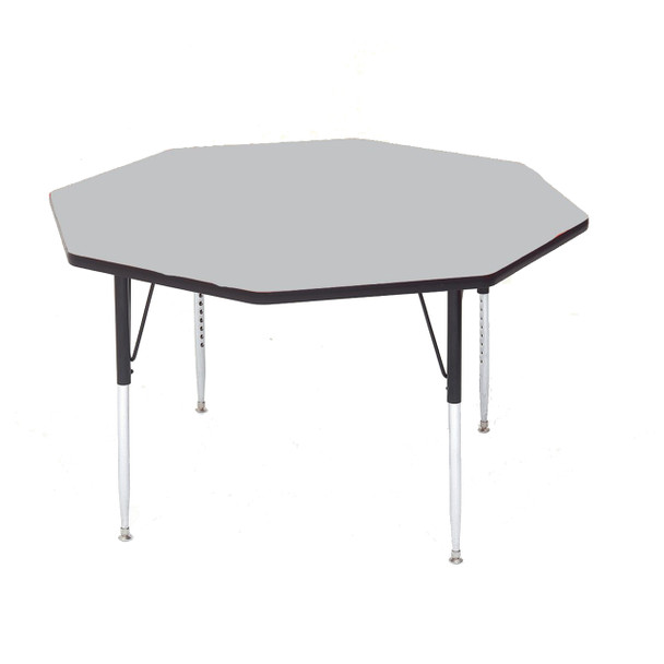 Correll 48" (4 ft) Octoganal High Pressure Laminate Activity Table with 19" - 29" Adjustable Height Legs - USA Made