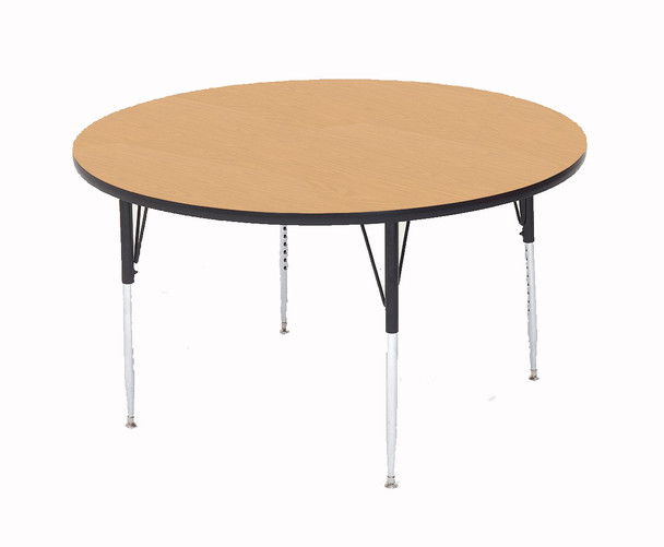 Round High Pressure Laminate Daycare Activity Table with Adjustable Height Legs By Correll