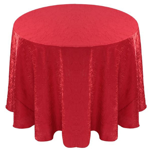 Shimmer Crush Fabric Tablecloth Linen-Red