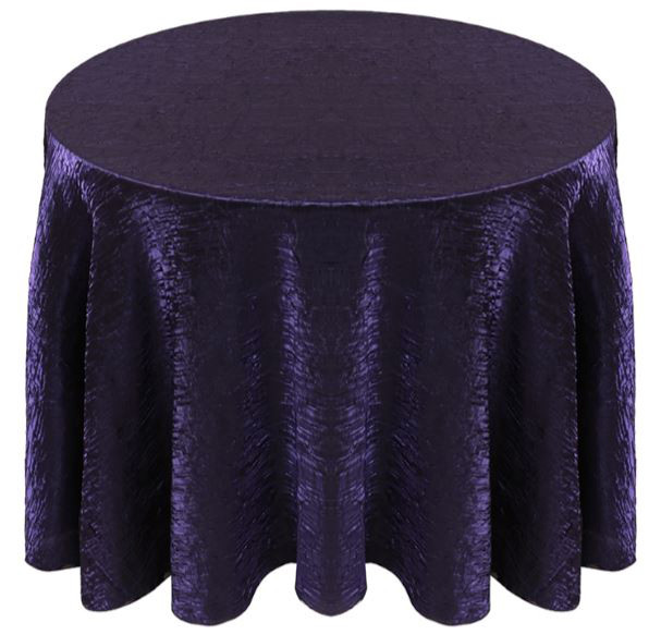 Shimmer Crush Fabric Tablecloth Linen-Purple Black