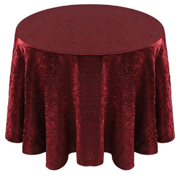 Shimmer Crush Fabric Tablecloth Linen-Burgundy Black