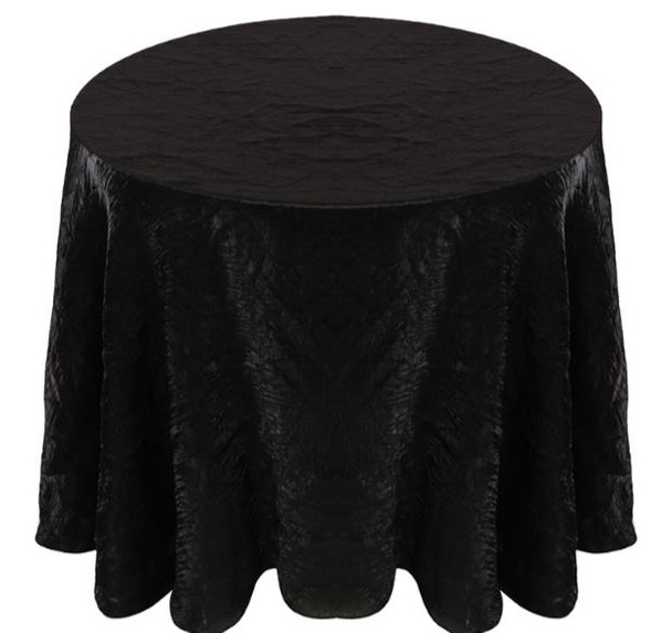 Shimmer Crush Fabric Tablecloth Linen-Black