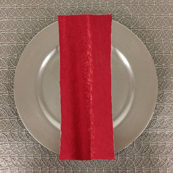 Dozen (12-pack) Shimmer Crush Fabric Table Napkins-Red