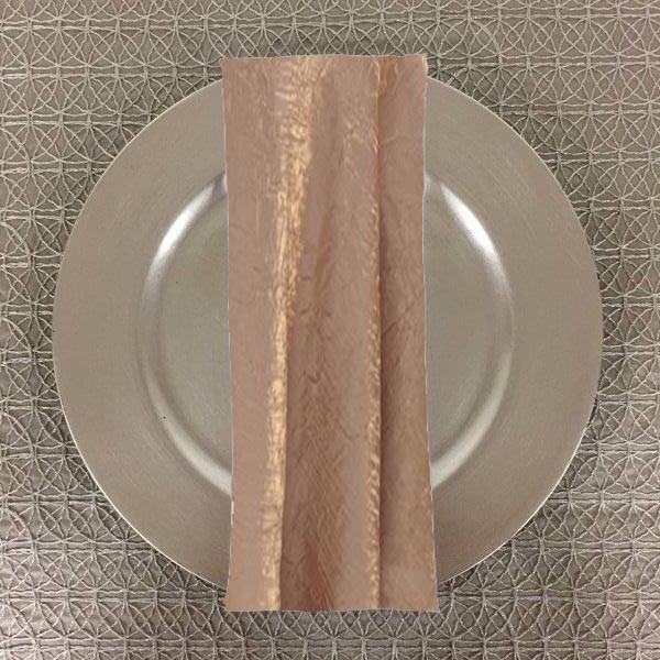 Dozen (12-pack) Shimmer Crush Fabric Table Napkins-Beige