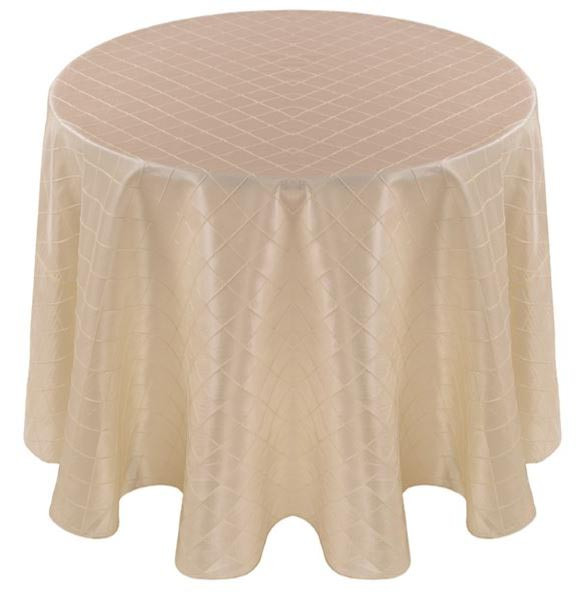 Pintuck Taffeta Tablecloth Linen-Ivory