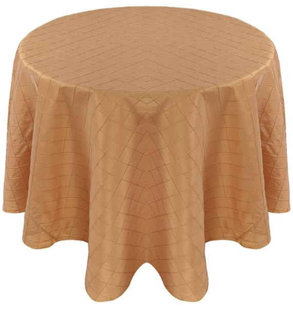 Pintuck Taffeta Tablecloth Linen-Gold