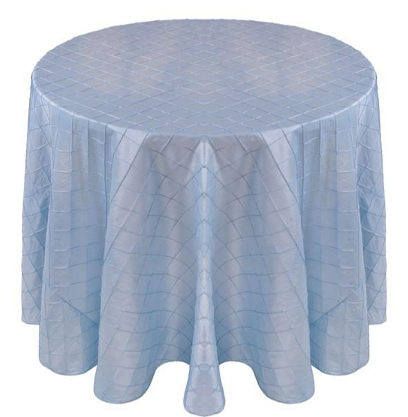 Pintuck Taffeta Tablecloth Linen-Ice Blue