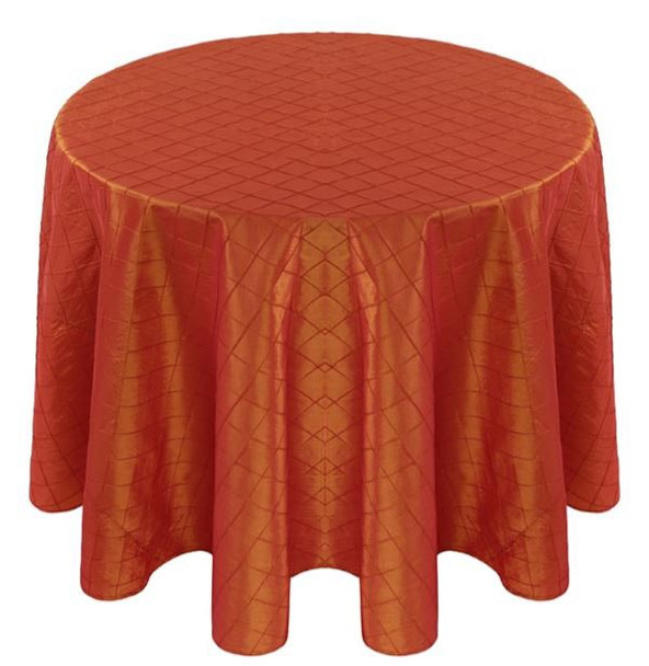 Pintuck Taffeta Tablecloth Linen-Orange