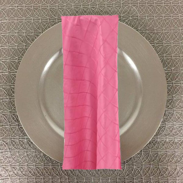 Dozen (12-pack) Pintuck Taffeta Table Napkins-Bubblegum