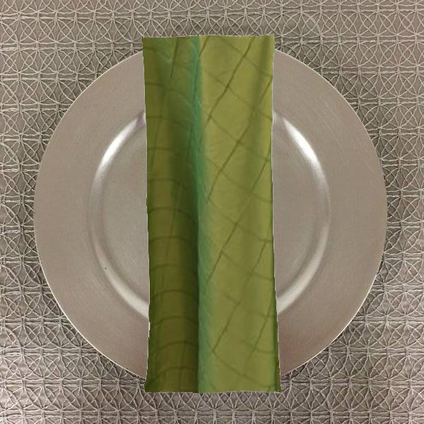 Dozen (12-pack) Pintuck Taffeta Table Napkins-Lime