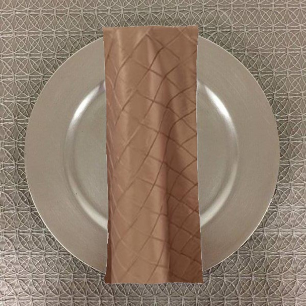 Dozen (12-pack) Pintuck Taffeta Table Napkins-New Tan