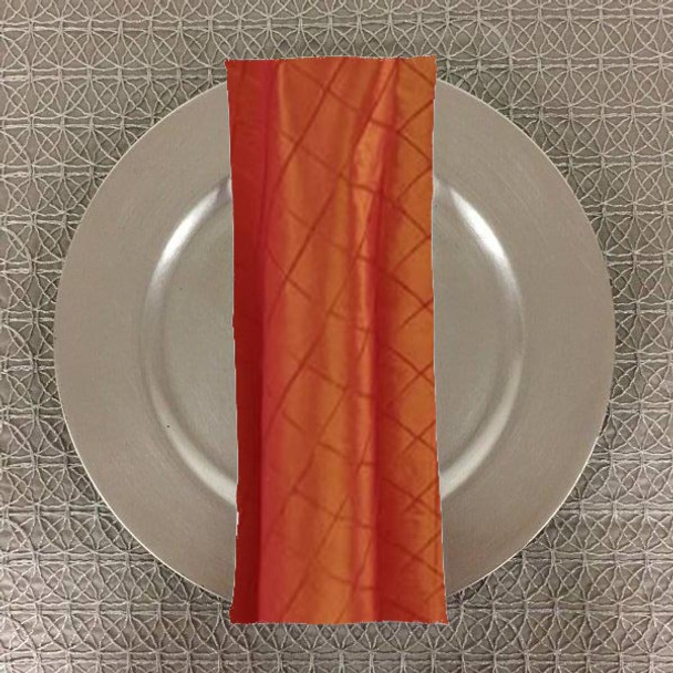 Dozen (12-pack) Pintuck Taffeta Table Napkins-Orange