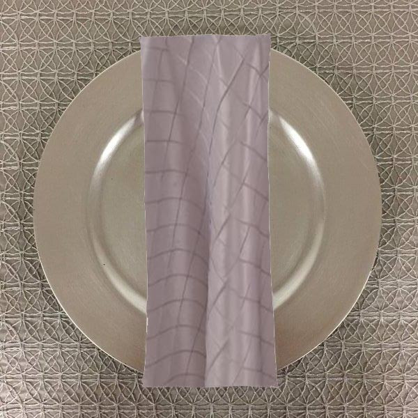 Dozen (12-pack) Pintuck Taffeta Table Napkins-Platinum