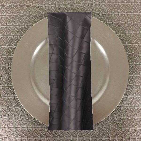 Dozen (12-pack) Pintuck Taffeta Table Napkins-Silver