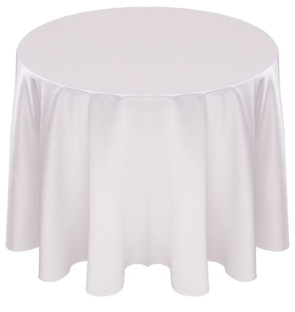 Matte Satin Tablecloth Linen-White