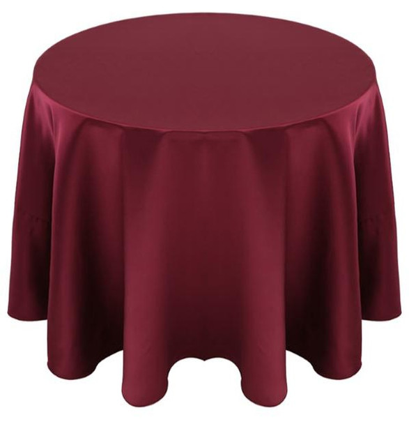 Matte Satin Tablecloth Linen-Burgundy