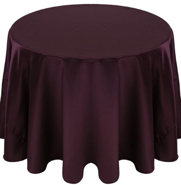 Matte Satin Tablecloth Linen-Aubergine