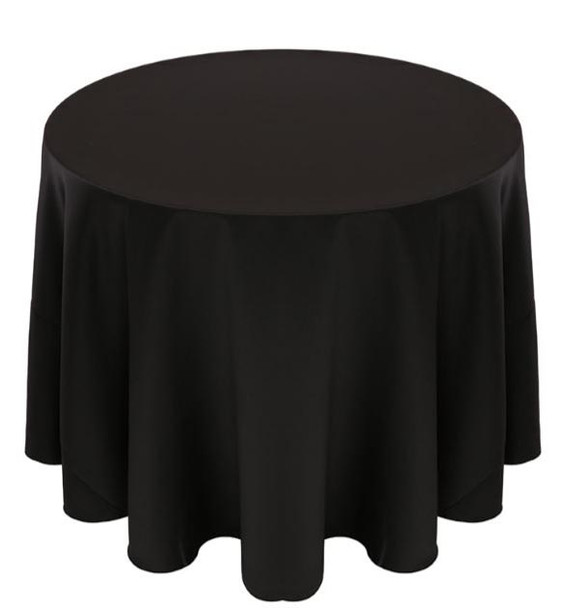 Matte Satin Tablecloth Linen-Black