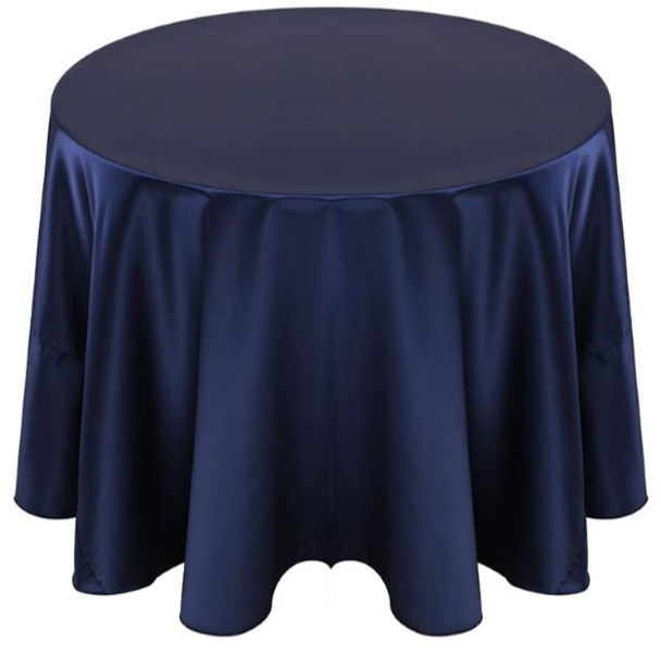 Matte Satin Tablecloth Linen-Navy