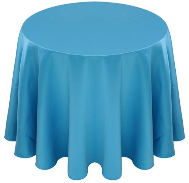 Matte Satin Tablecloth Linen-Turquoise