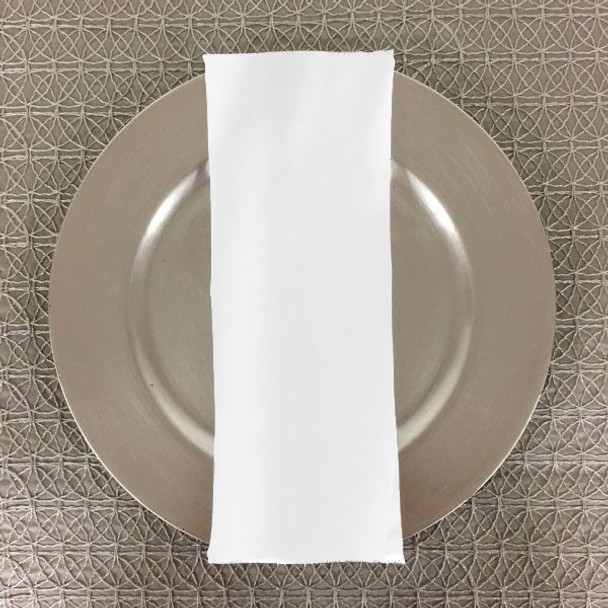 Dozen (12-pack) Poly Satin Table Napkins-White