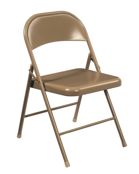 Commercialine Steel Folding Chair By National Public Seating-Beige