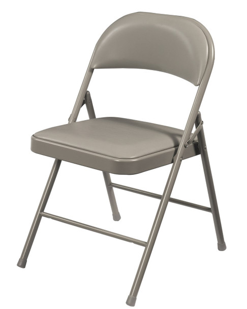 Commercialine Vinyl Padded Folding Chair By National Public Seating-Gray