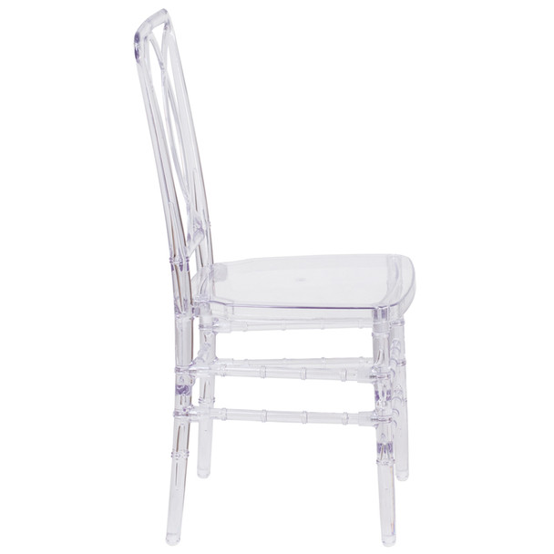Elliptical Elegance Crystal Ice Stacking Chair