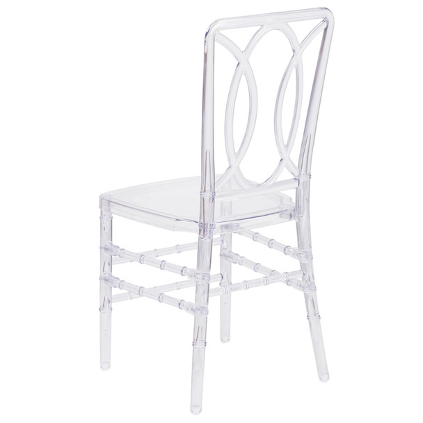 Elliptical Elegance Crystal Ice Stacking Chair