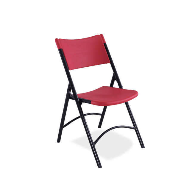Body Builder Blow Molded Plastic Folding Chair By National Public Seating-Red