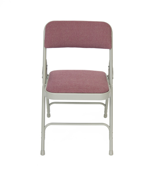 Classic Series Fabric Padded Folding Chair - Quad Hinged - Triple Cross Braced-Cabernet