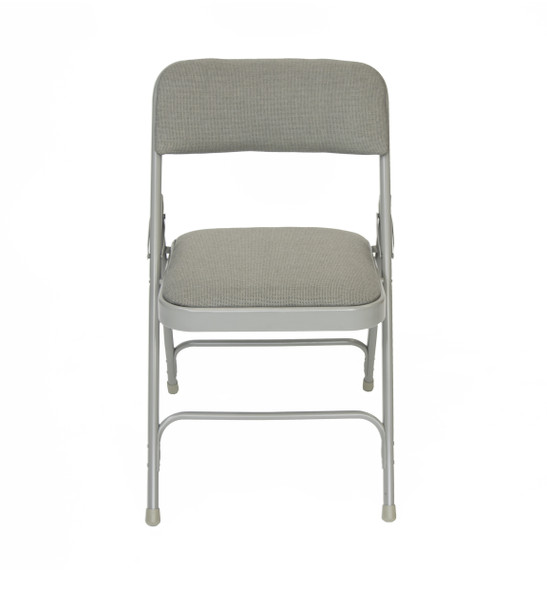 Classic Series Fabric Padded Folding Chair - Quad Hinged - Triple Cross Braced-Gray