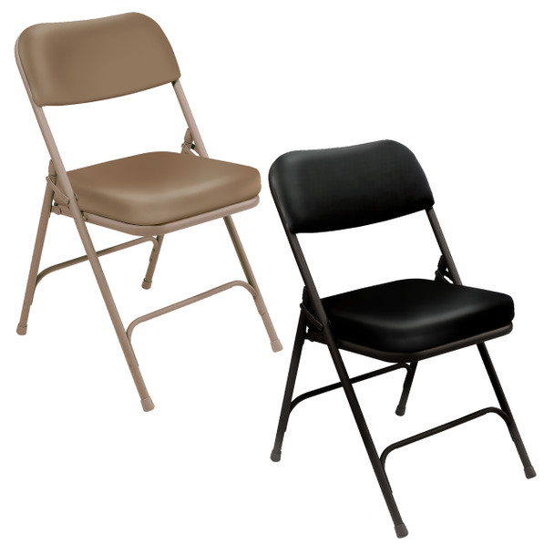 Premium 2" Thick Vinyl Padded Folding Chair By National Public Seating, 3200 Series