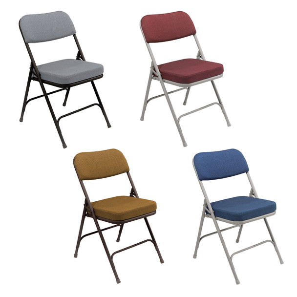 Premium 2" Thick Fabric Padded Folding Chair By National Public Seating, 3200 Series