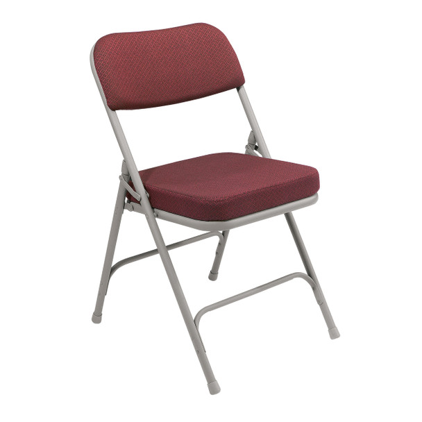 Premium 2" Thick Fabric Padded Folding Chair By National Public Seating, 3200 Series-Burgundy